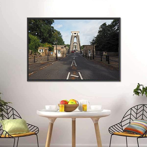 Clifton Suspension Bridge Canvas Wall Art-1 Piece-Floating Frame-24" x 16"-Tiaracle