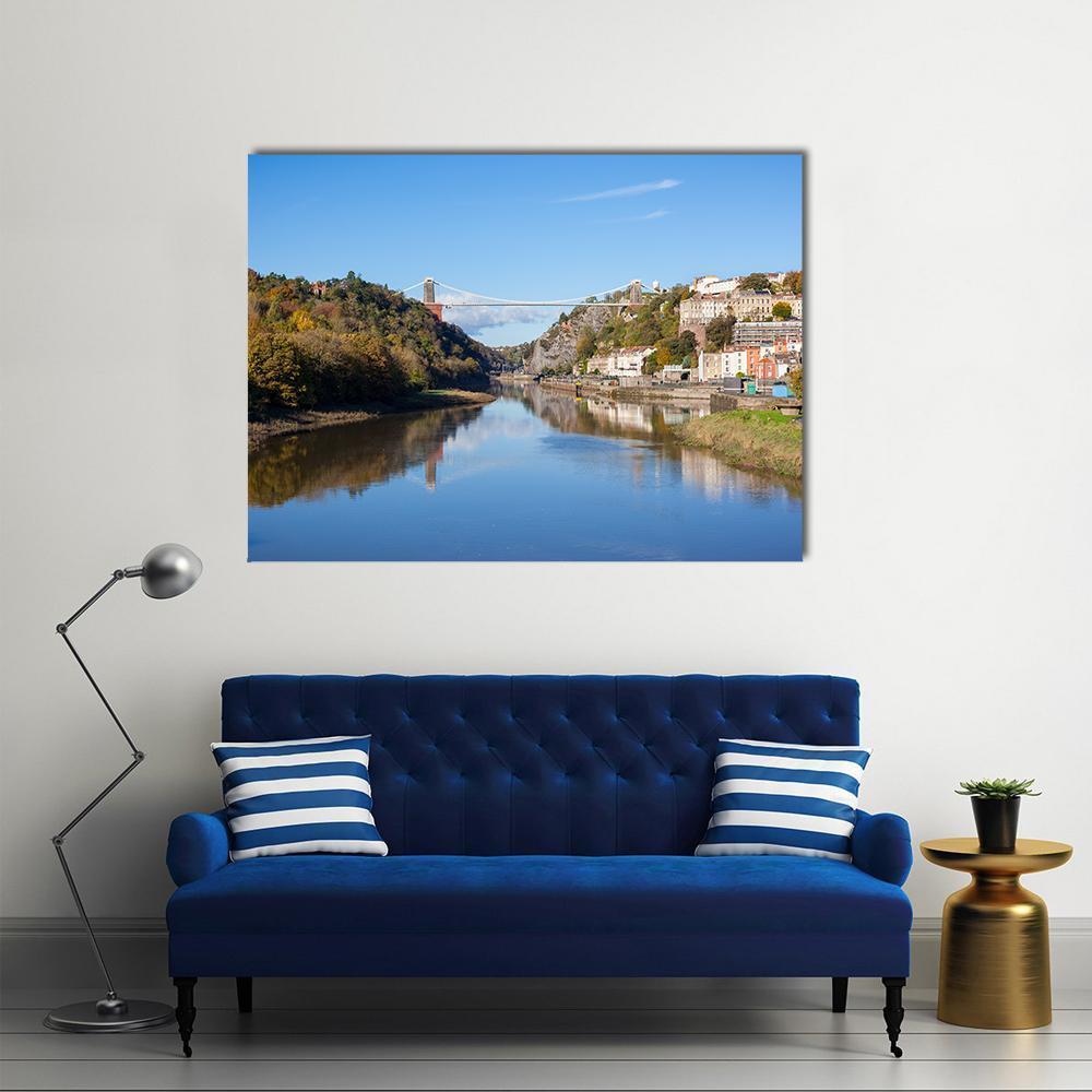 Clifton Suspension Bridge UK Canvas Wall Art-1 Piece-Gallery Wrap-48" x 32"-Tiaracle