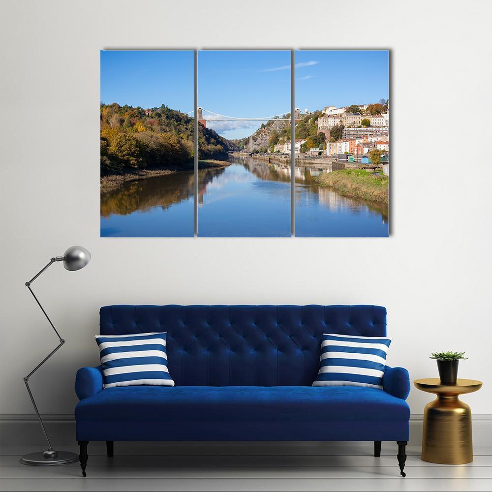 Clifton Suspension Bridge UK Canvas Wall Art-3 Horizontal-Gallery Wrap-37" x 24"-Tiaracle