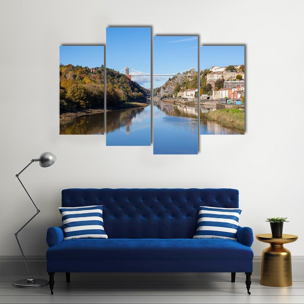 Clifton Suspension Bridge UK Canvas Wall Art-4 Pop-Gallery Wrap-50" x 32"-Tiaracle