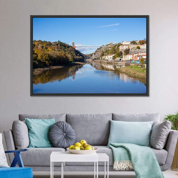 Clifton Suspension Bridge UK Canvas Wall Art-3 Horizontal-Gallery Wrap-25" x 16"-Tiaracle
