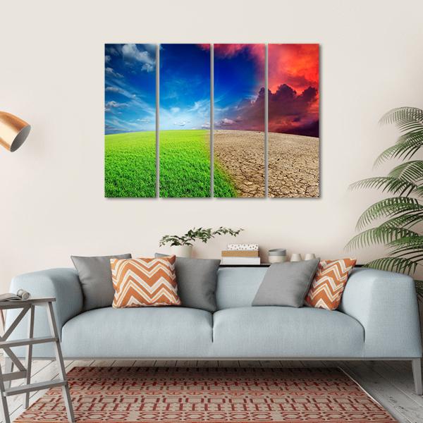 Climate Change Concept Canvas Wall Art-4 Horizontal-Gallery Wrap-34" x 24"-Tiaracle