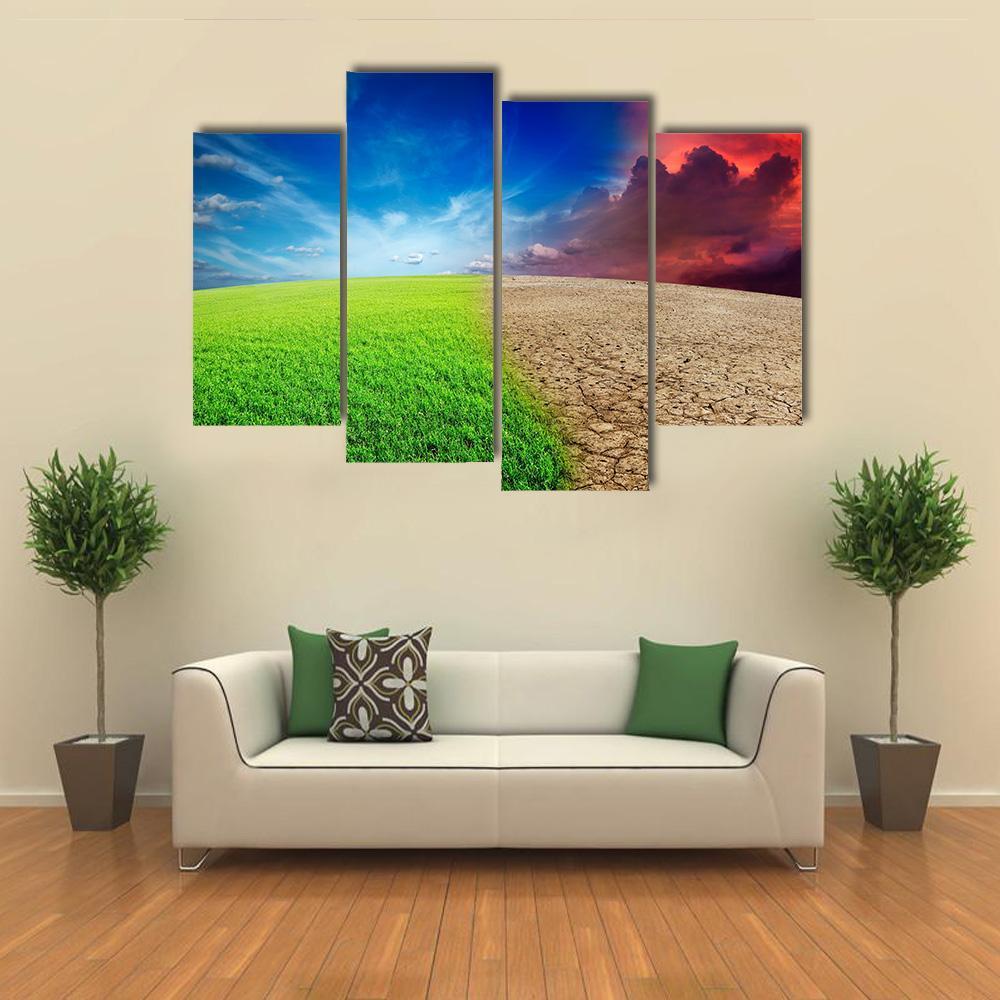 Climate Change Concept Canvas Wall Art-4 Pop-Gallery Wrap-50" x 32"-Tiaracle