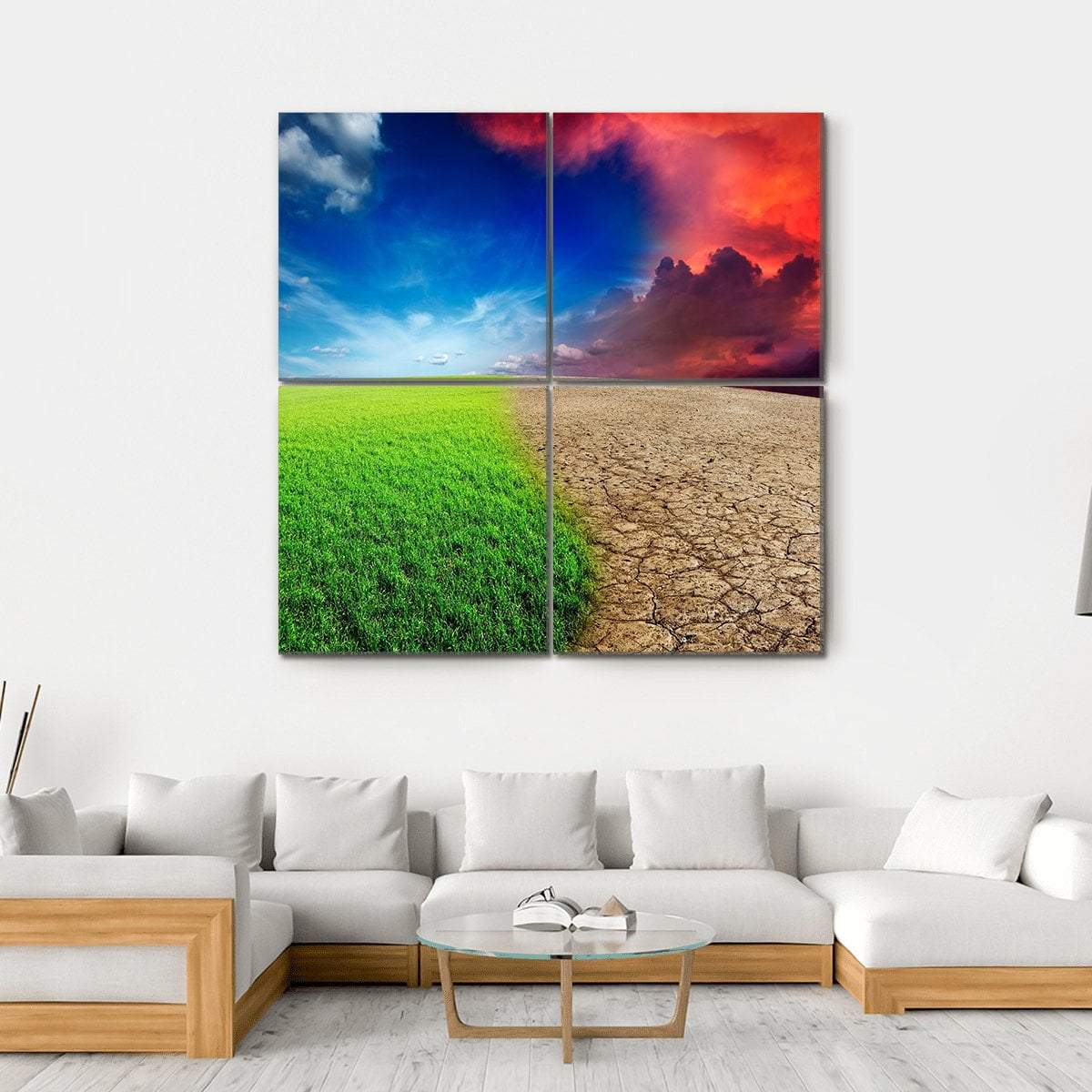Climate Change Concept Canvas Wall Art-4 Square-Gallery Wrap-17" x 17"-Tiaracle
