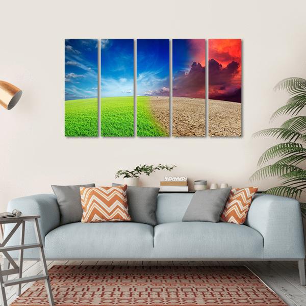 Climate Change Concept Canvas Wall Art-5 Horizontal-Gallery Wrap-22" x 12"-Tiaracle