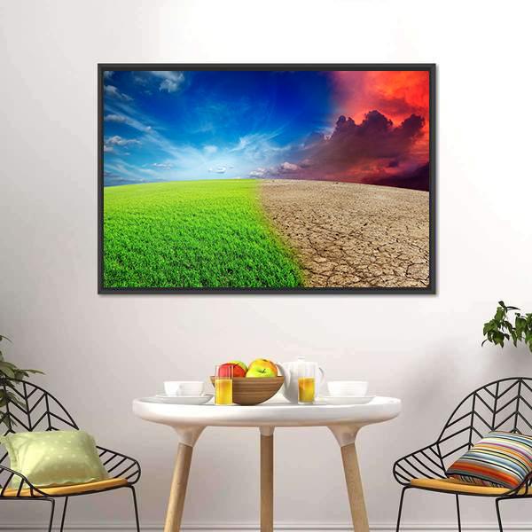 Climate Change Concept Canvas Wall Art-1 Piece-Floating Frame-24" x 16"-Tiaracle