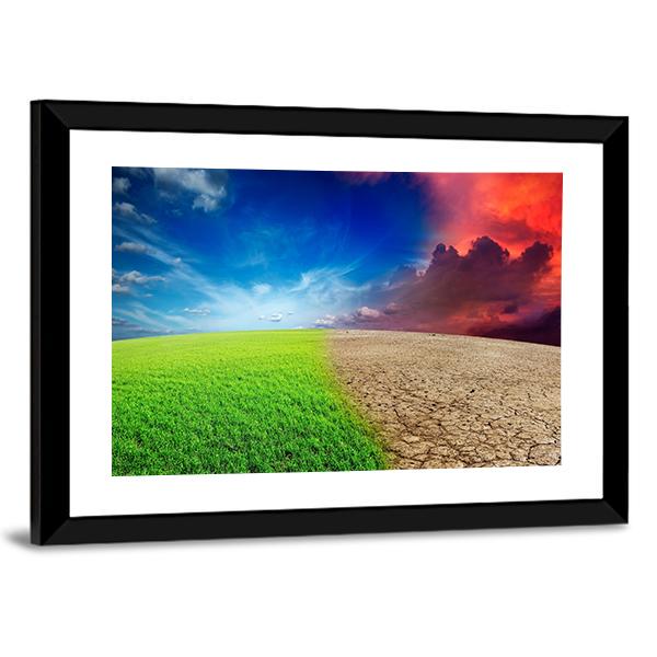 Climate Change Concept Canvas Wall Art-3 Horizontal-Gallery Wrap-25" x 16"-Tiaracle