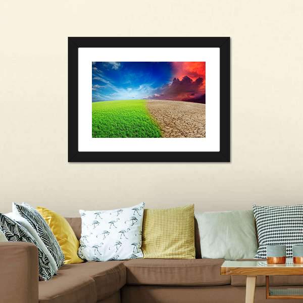 Climate Change Concept Canvas Wall Art-1 Piece-Framed Print-20" x 16"-Tiaracle