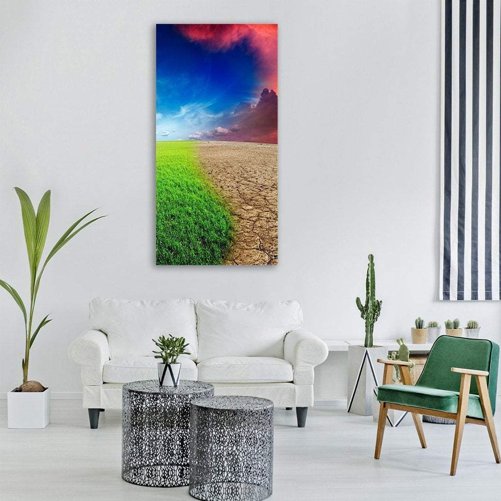 Climate Change Concept Vertical Canvas Wall Art-1 Vertical-Gallery Wrap-12" x 24"-Tiaracle