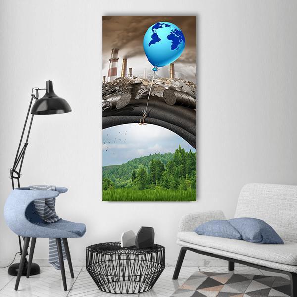 Concept Of Climate Change Vertical Canvas Wall Art-3 Vertical-Gallery Wrap-12" x 25"-Tiaracle