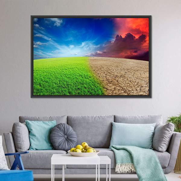 Climate Change Concept Vertical Canvas Wall Art-3 Vertical-Gallery Wrap-12" x 25"-Tiaracle