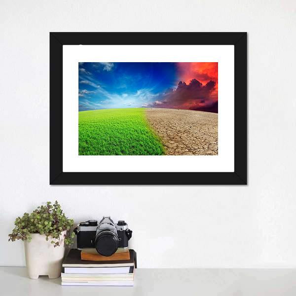 Climate Change Concept Vertical Canvas Wall Art-3 Vertical-Gallery Wrap-12" x 25"-Tiaracle