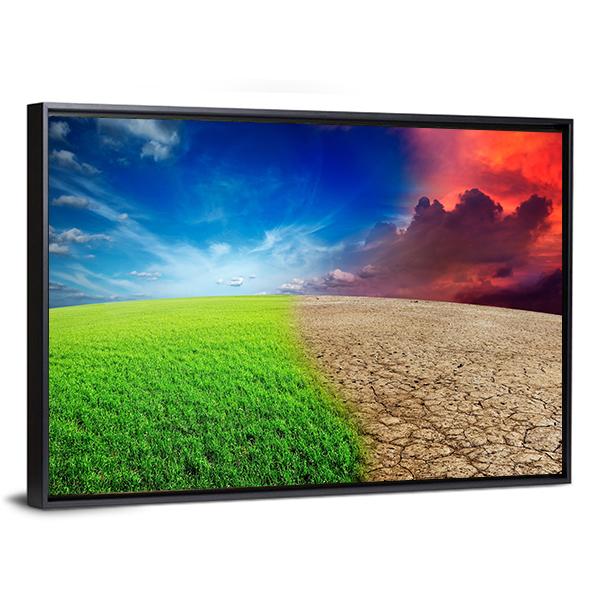 Climate Change Concept Vertical Canvas Wall Art-3 Vertical-Gallery Wrap-12" x 25"-Tiaracle