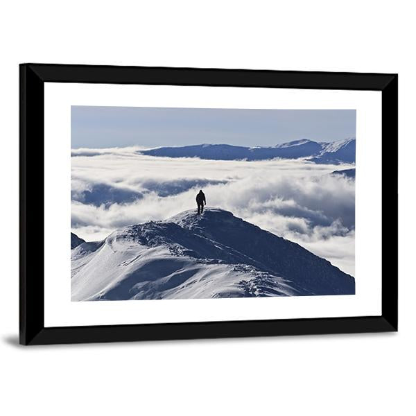Climber On Mountain Canvas Wall Art-3 Horizontal-Gallery Wrap-25" x 16"-Tiaracle