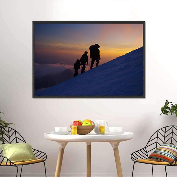 Climbers On The Everest Canvas Wall Art-5 Horizontal-Gallery Wrap-22" x 12"-Tiaracle