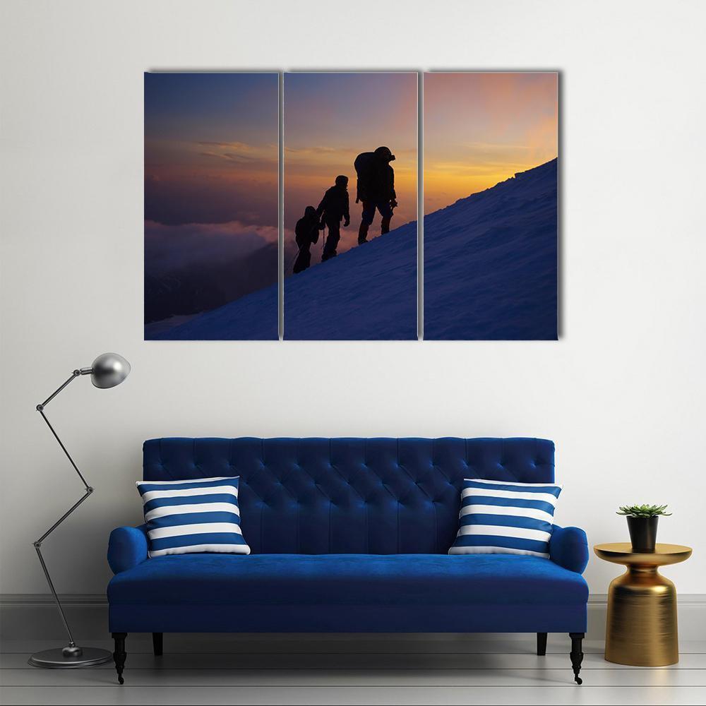 Climbers On The Everest Canvas Wall Art-3 Horizontal-Gallery Wrap-37" x 24"-Tiaracle