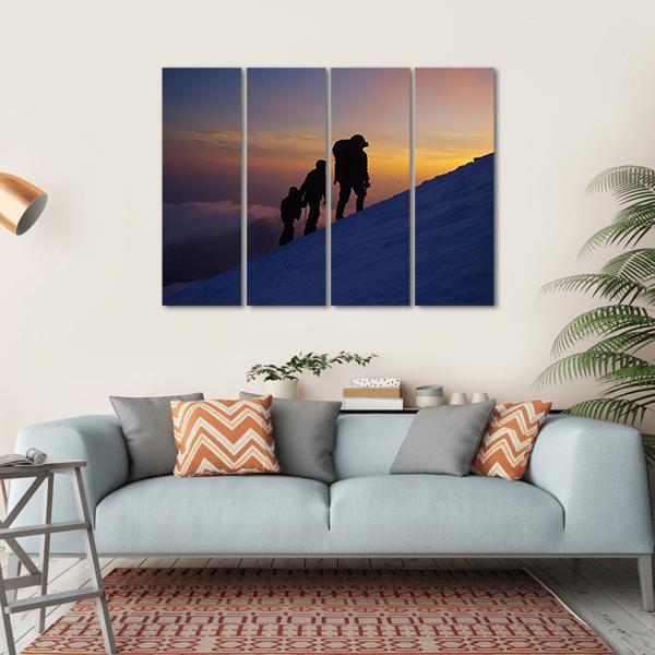 Climbers On The Everest Canvas Wall Art-4 Horizontal-Gallery Wrap-34" x 24"-Tiaracle