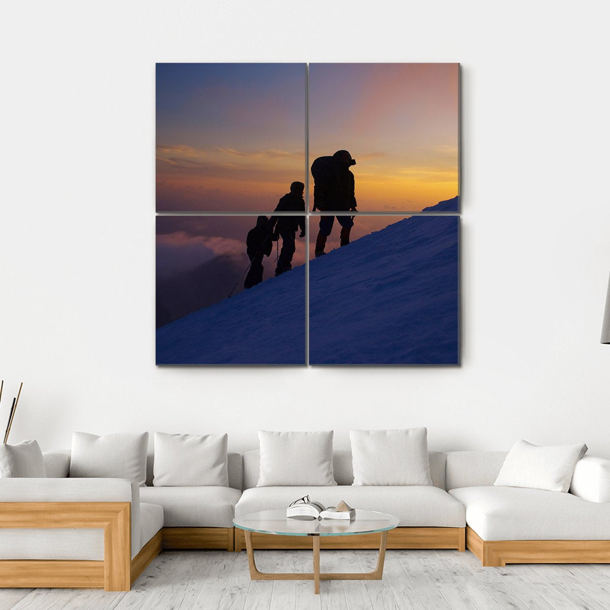 Climbers On The Everest Canvas Wall Art-4 Square-Gallery Wrap-17" x 17"-Tiaracle