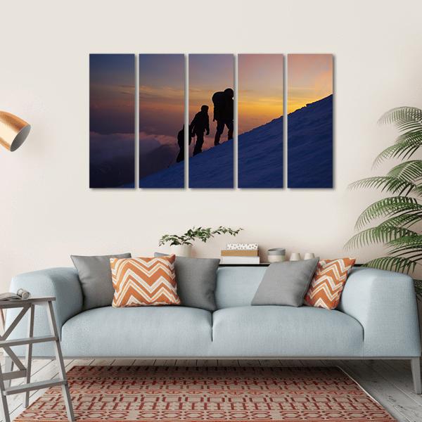 Climbers On The Everest Canvas Wall Art-5 Horizontal-Gallery Wrap-22" x 12"-Tiaracle