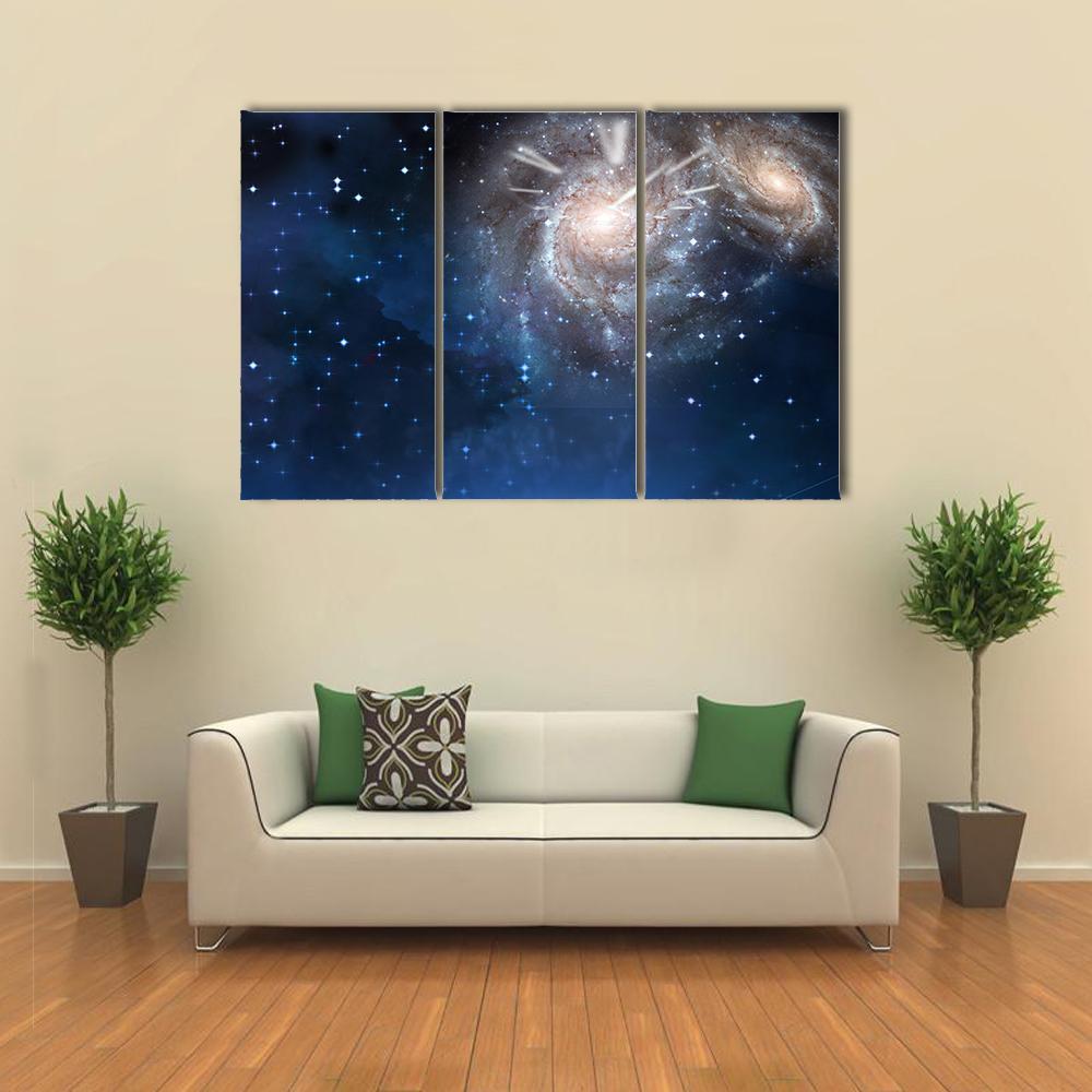 Clock & Space Canvas Wall Art-3 Horizontal-Gallery Wrap-37" x 24"-Tiaracle