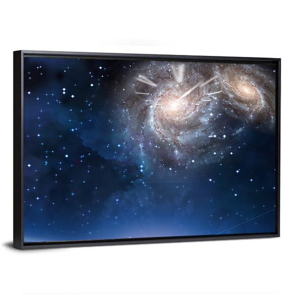 Clock &amp; Space Canvas Wall Art-3 Horizontal-Gallery Wrap-25" x 16"-Tiaracle