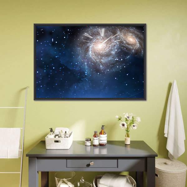 Clock &amp; Space Canvas Wall Art-3 Horizontal-Gallery Wrap-25" x 16"-Tiaracle