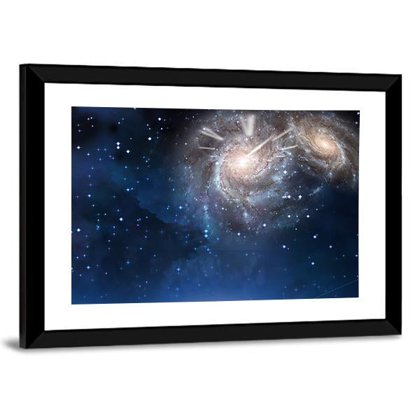 Clock & Space Canvas Wall Art-3 Horizontal-Gallery Wrap-25" x 16"-Tiaracle