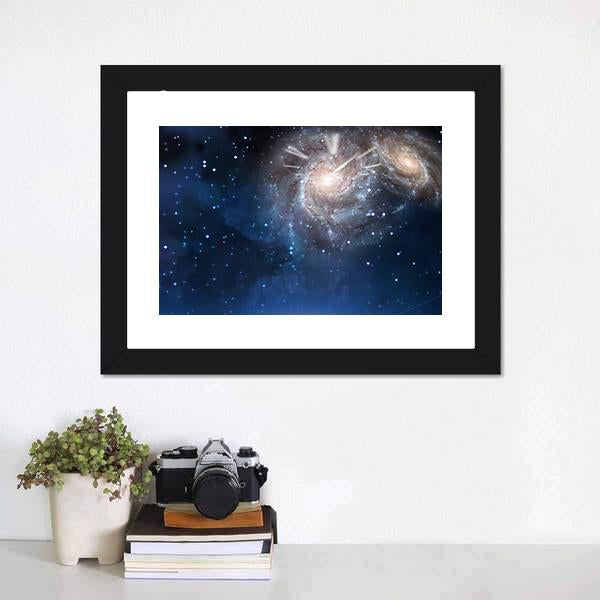 Clock & Space Canvas Wall Art-3 Horizontal-Gallery Wrap-25" x 16"-Tiaracle