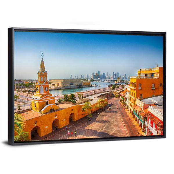 Clock Tower Gate Colombia Canvas Wall Art-3 Horizontal-Gallery Wrap-25" x 16"-Tiaracle