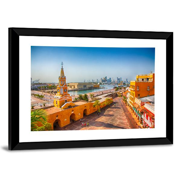 Clock Tower Gate Colombia Canvas Wall Art-3 Horizontal-Gallery Wrap-25" x 16"-Tiaracle