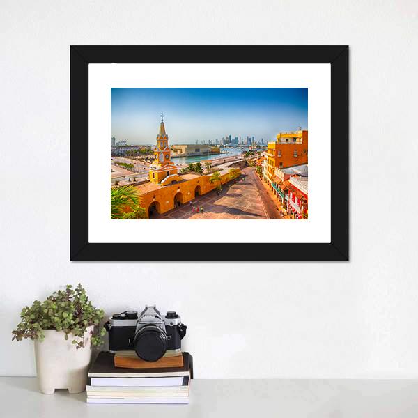 Clock Tower Gate Colombia Canvas Wall Art-3 Horizontal-Gallery Wrap-25" x 16"-Tiaracle