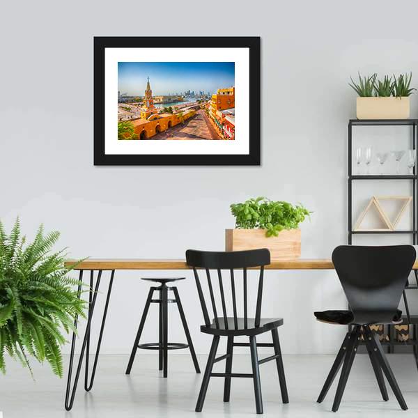 Clock Tower Gate Colombia Canvas Wall Art-3 Horizontal-Gallery Wrap-25" x 16"-Tiaracle