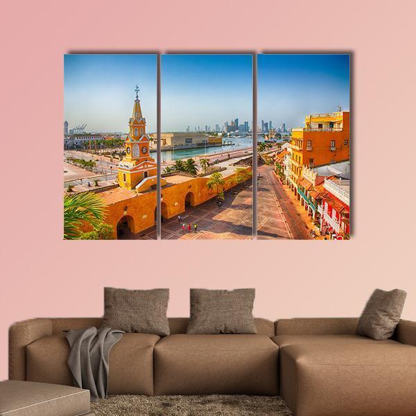 Clock Tower Gate Colombia Canvas Wall Art-3 Horizontal-Gallery Wrap-25" x 16"-Tiaracle