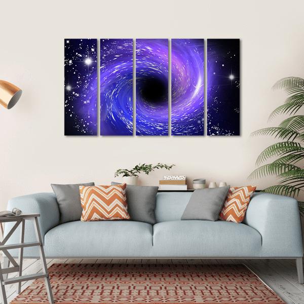 Close Up Of Black Hole Canvas Wall Art-5 Horizontal-Gallery Wrap-22" x 12"-Tiaracle