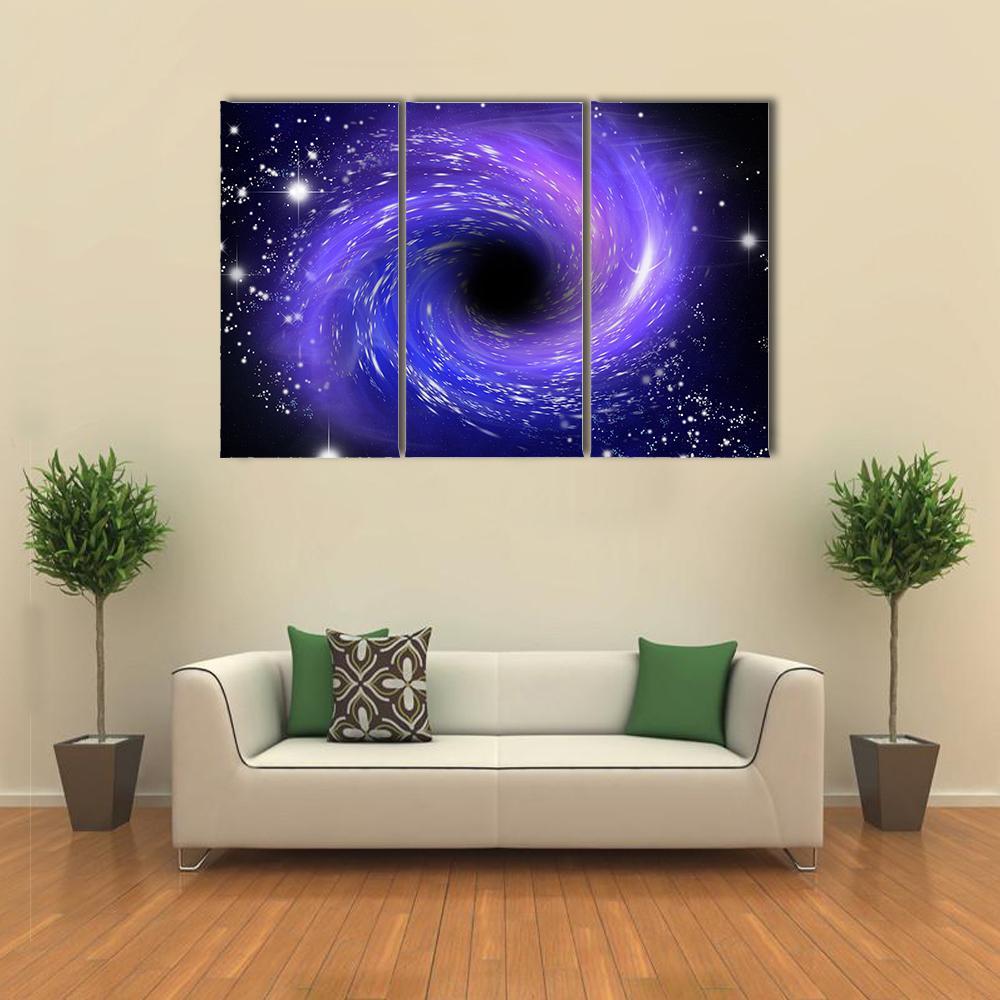 Close Up Of Black Hole Canvas Wall Art-3 Horizontal-Gallery Wrap-37" x 24"-Tiaracle