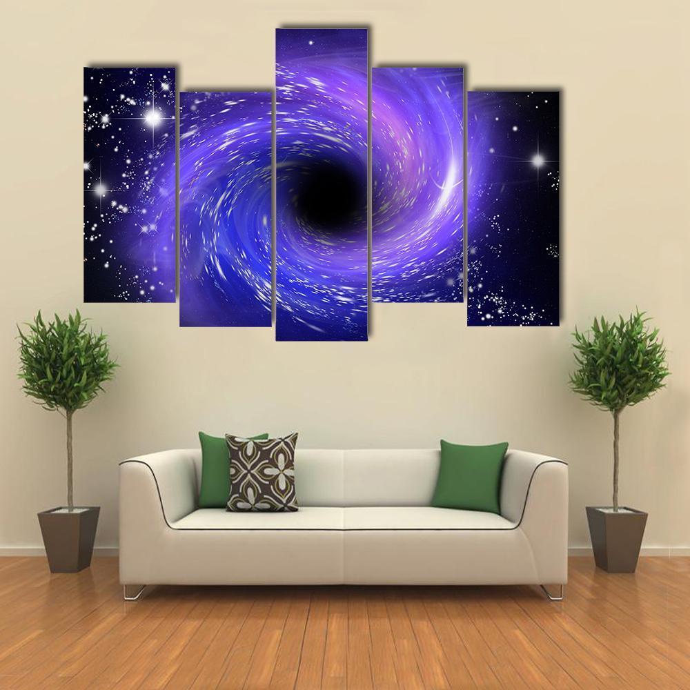 Close Up Of Black Hole Canvas Wall Art-5 Pop-Gallery Wrap-47" x 32"-Tiaracle