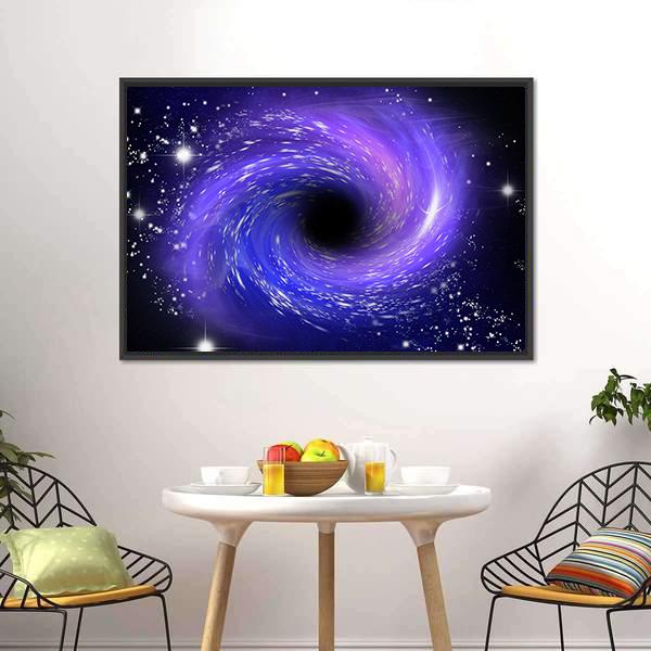 Close Up Of Black Hole Canvas Wall Art-1 Piece-Floating Frame-24" x 16"-Tiaracle