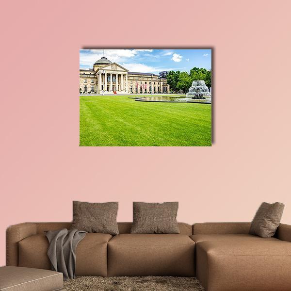 Casino Kurhaus Of Wiesbaden Canvas Wall Art-1 Piece-Gallery Wrap-48" x 32"-Tiaracle