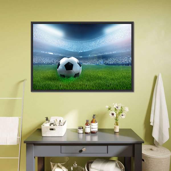 Close Up Of Football Canvas Wall Art-5 Horizontal-Gallery Wrap-22&quot; x 12&quot;-Tiaracle