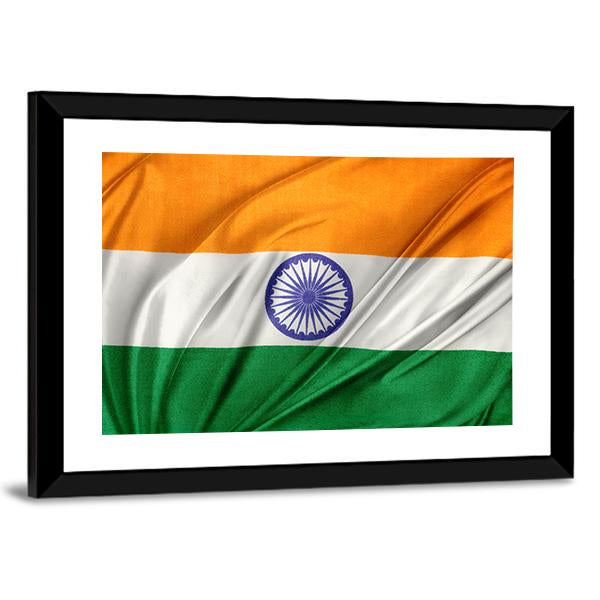 Close Up Of Indian Flag Panoramic Canvas Wall Art-1 Piece-36" x 12"-Tiaracle
