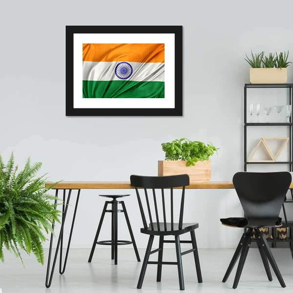 Close Up Of Indian Flag Panoramic Canvas Wall Art-1 Piece-36" x 12"-Tiaracle