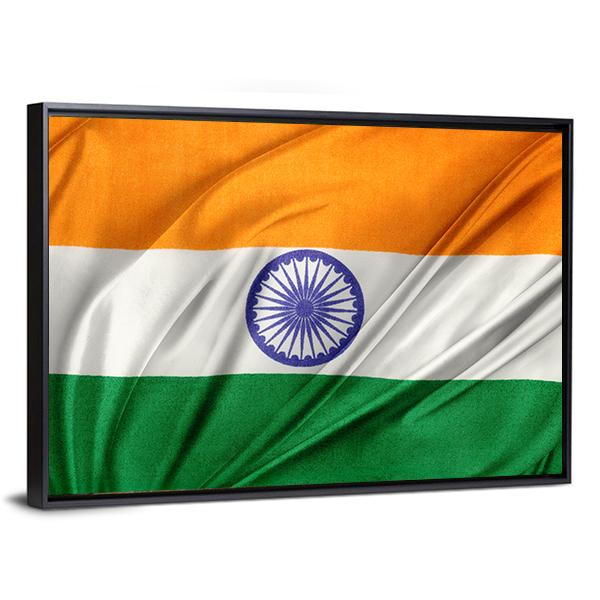 Close Up Of Indian Flag Panoramic Canvas Wall Art-1 Piece-36" x 12"-Tiaracle