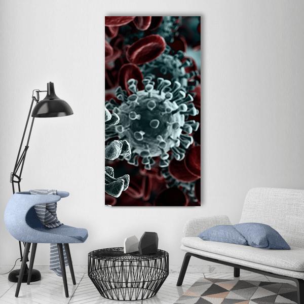Coronavirus Close Up Vertical Canvas Wall Art-1 Vertical-Gallery Wrap-12" x 24"-Tiaracle