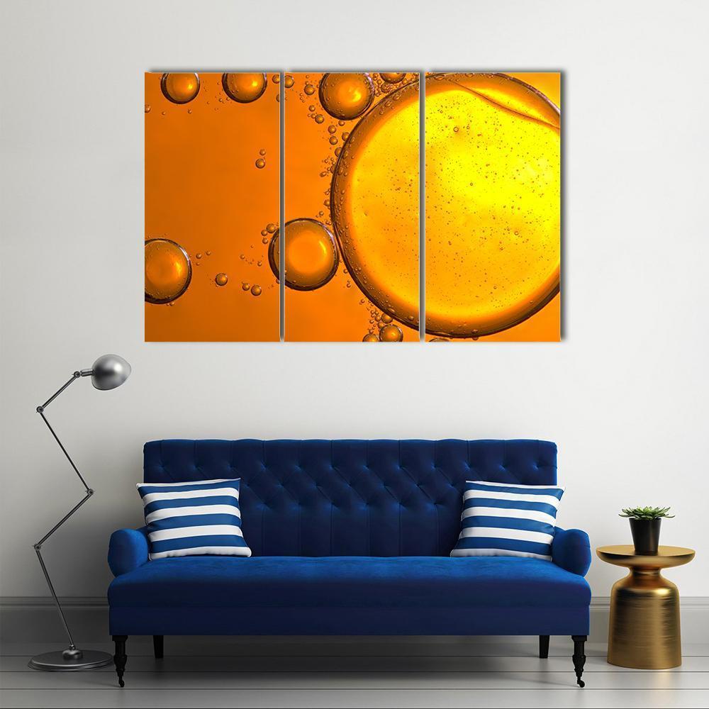 Close Up Of Oil Drops Canvas Wall Art-3 Horizontal-Gallery Wrap-37" x 24"-Tiaracle