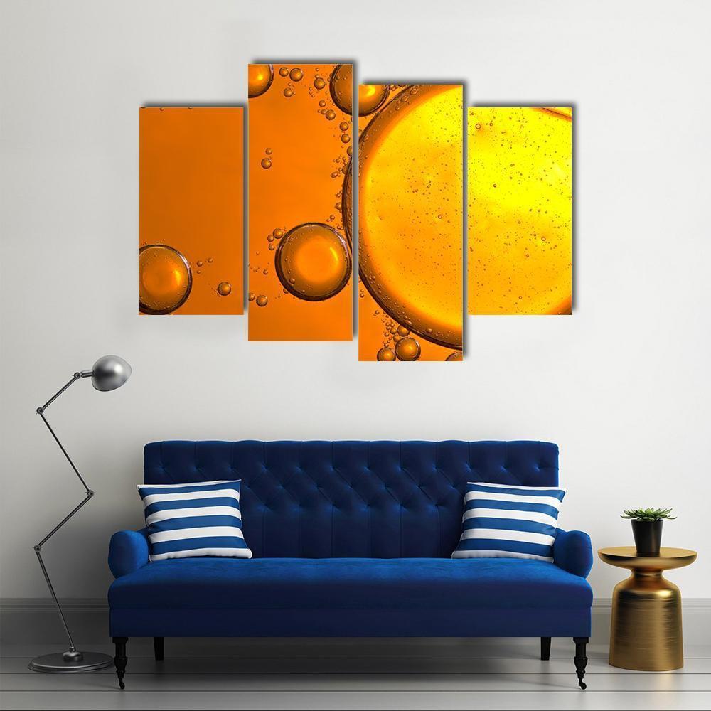 Close Up Of Oil Drops Canvas Wall Art-4 Pop-Gallery Wrap-50" x 32"-Tiaracle