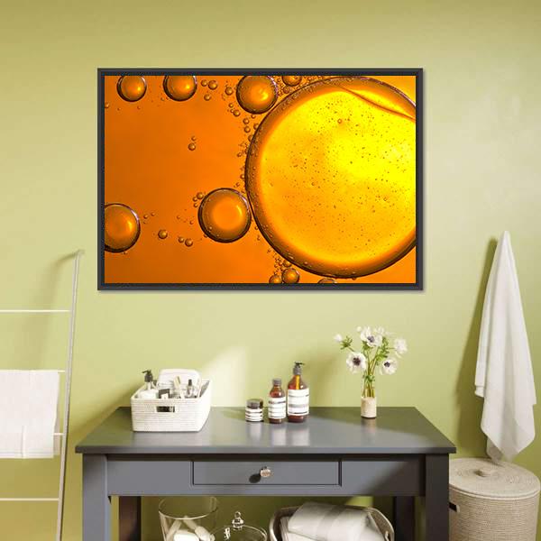 Close Up Of Oil Drops Canvas Wall Art-3 Horizontal-Gallery Wrap-25" x 16"-Tiaracle