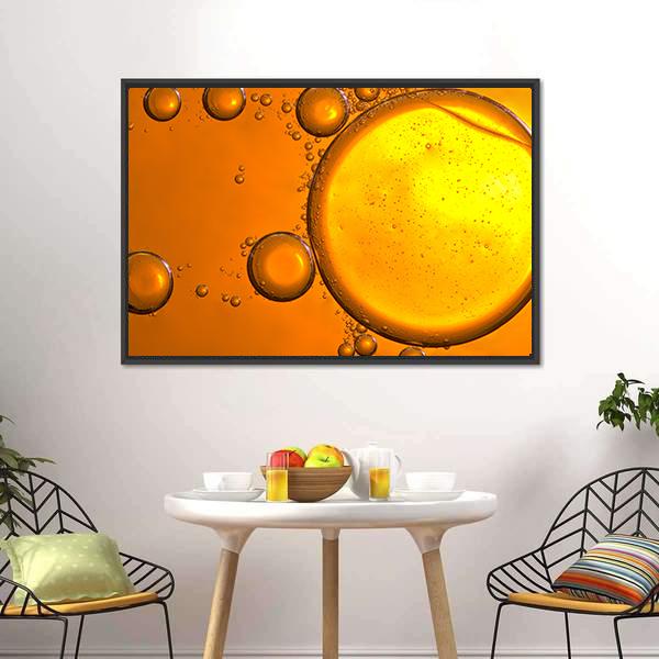 Close Up Of Oil Drops Canvas Wall Art-1 Piece-Floating Frame-24" x 16"-Tiaracle