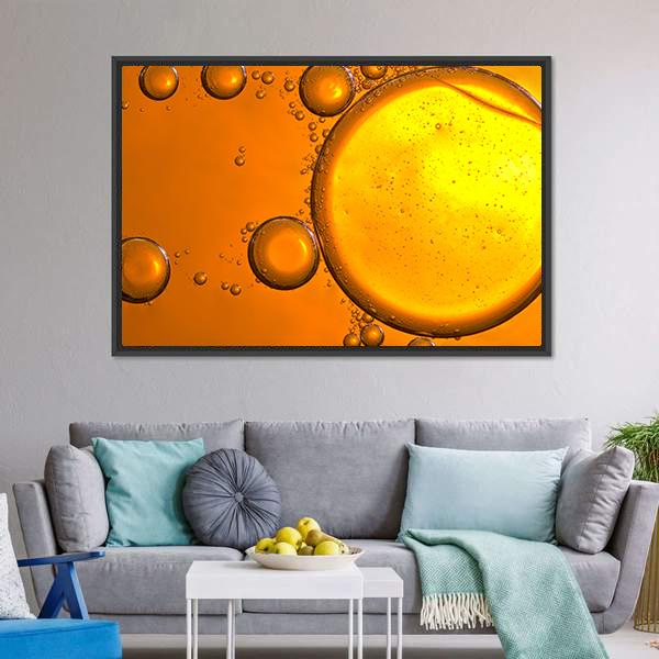 Close Up Of Oil Drops Canvas Wall Art-3 Horizontal-Gallery Wrap-25" x 16"-Tiaracle