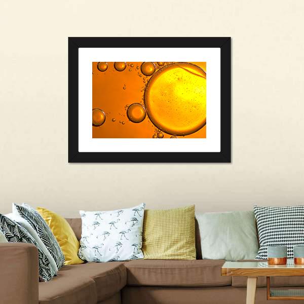 Close Up Of Oil Drops Canvas Wall Art-1 Piece-Framed Print-20" x 16"-Tiaracle