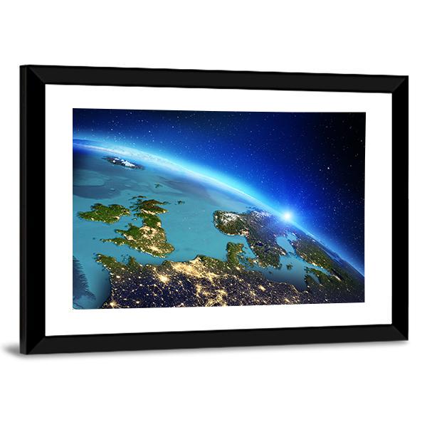 Close Up Of Planet Earth Canvas Wall Art-5 Horizontal-Gallery Wrap-22" x 12"-Tiaracle